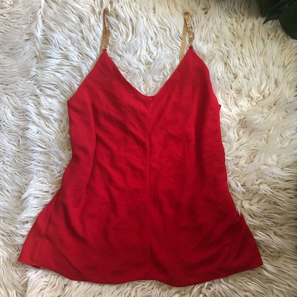 “Express” Flowy Red Tank
